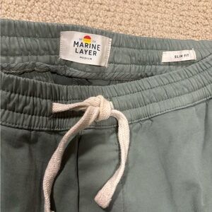 Marine Layer Slim Fit Chinos in Sage Green